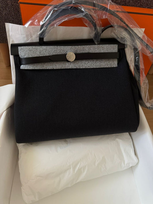 Hermès Herbag Zip 31 Navy Blue Stamp K 2026 Comes In Full Set With Store Receipt