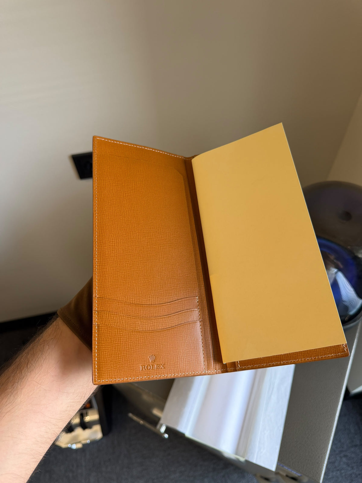 Rolex Brown Tan Passport Wallet Holder