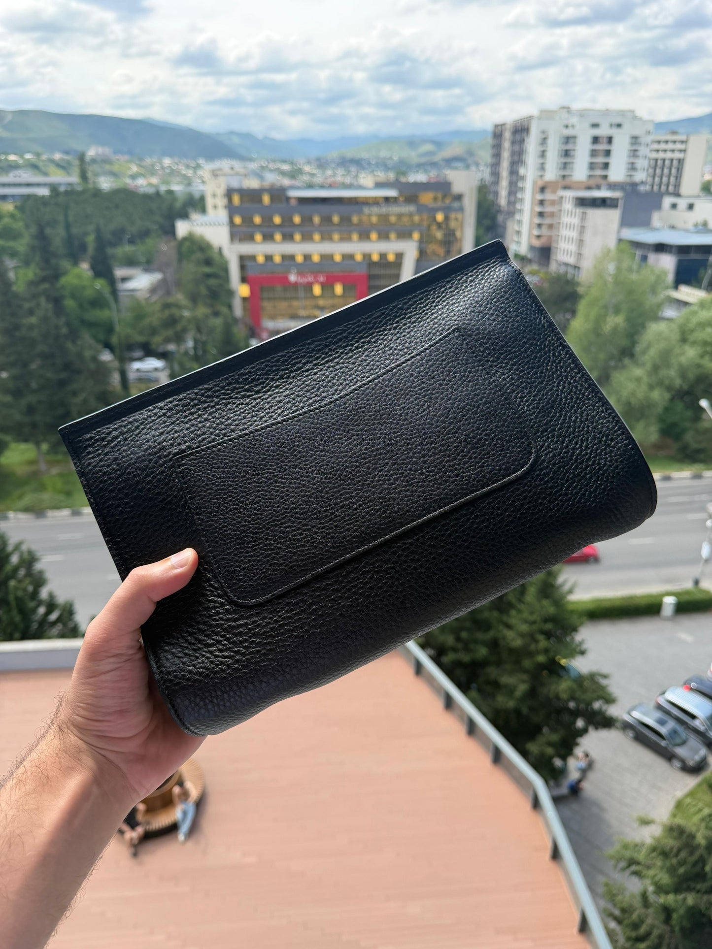 Gucci Unisex Pouch Clutch Black Bamboo Unused
