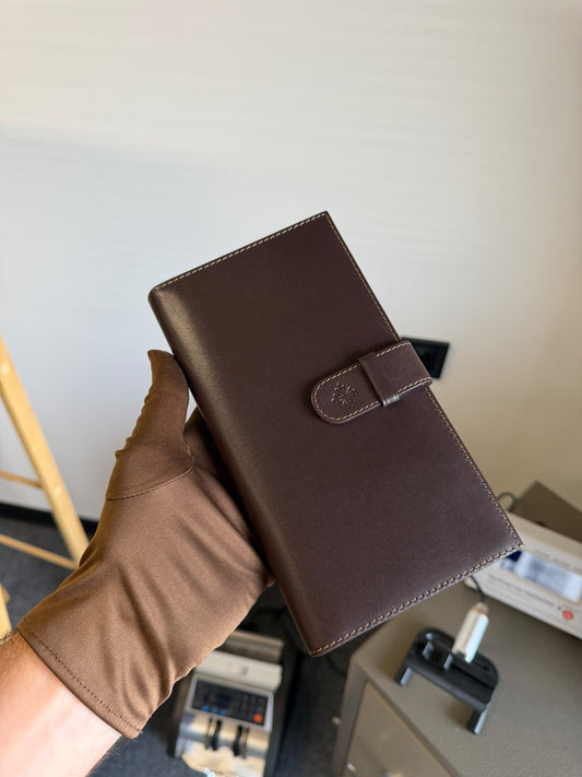 Patek Philippe Brown Leather Travel Wallet