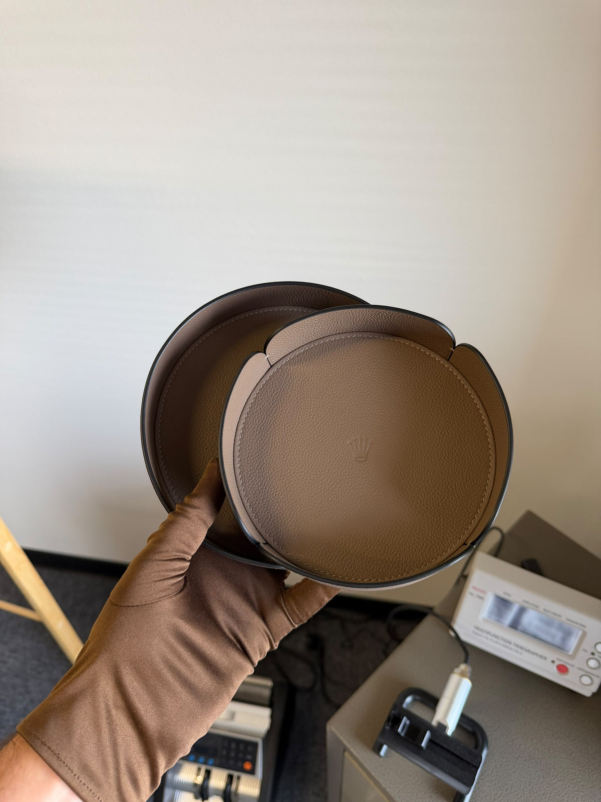 Rolex Brown Hazelnut Leather Valet Tray