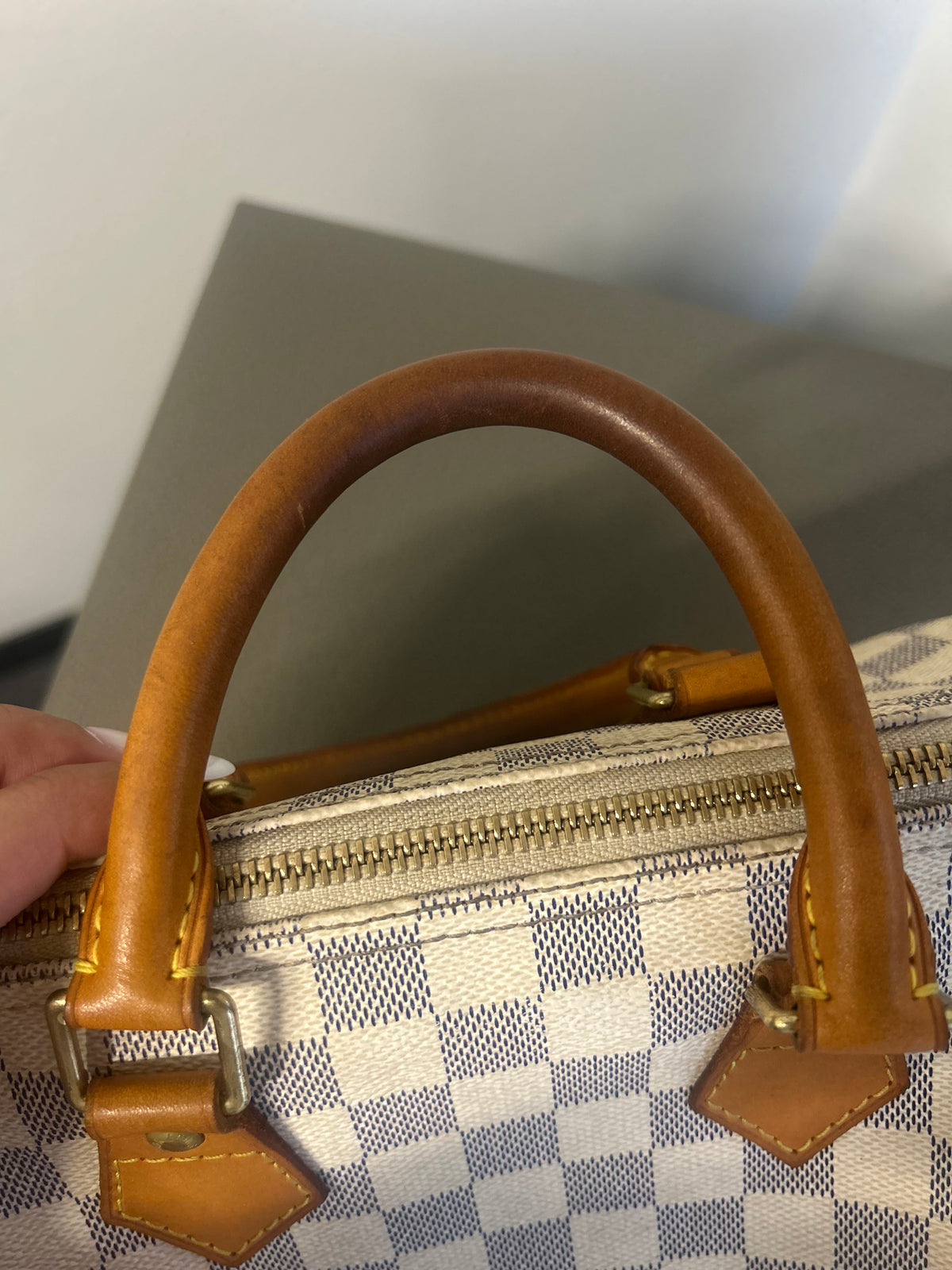 Louis Vuitton Speedy 25 Damier Azur Canvas Handbag  Pre-Owned