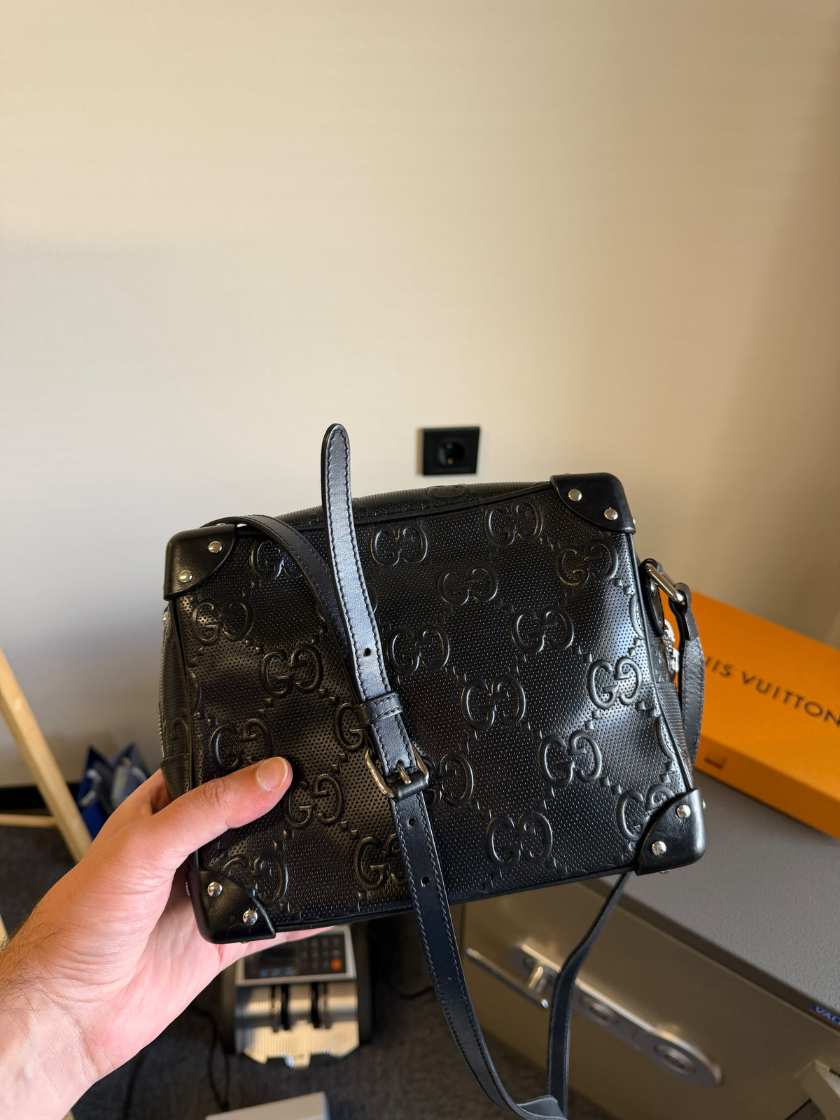 Gucci Black GG Crossbody Bag