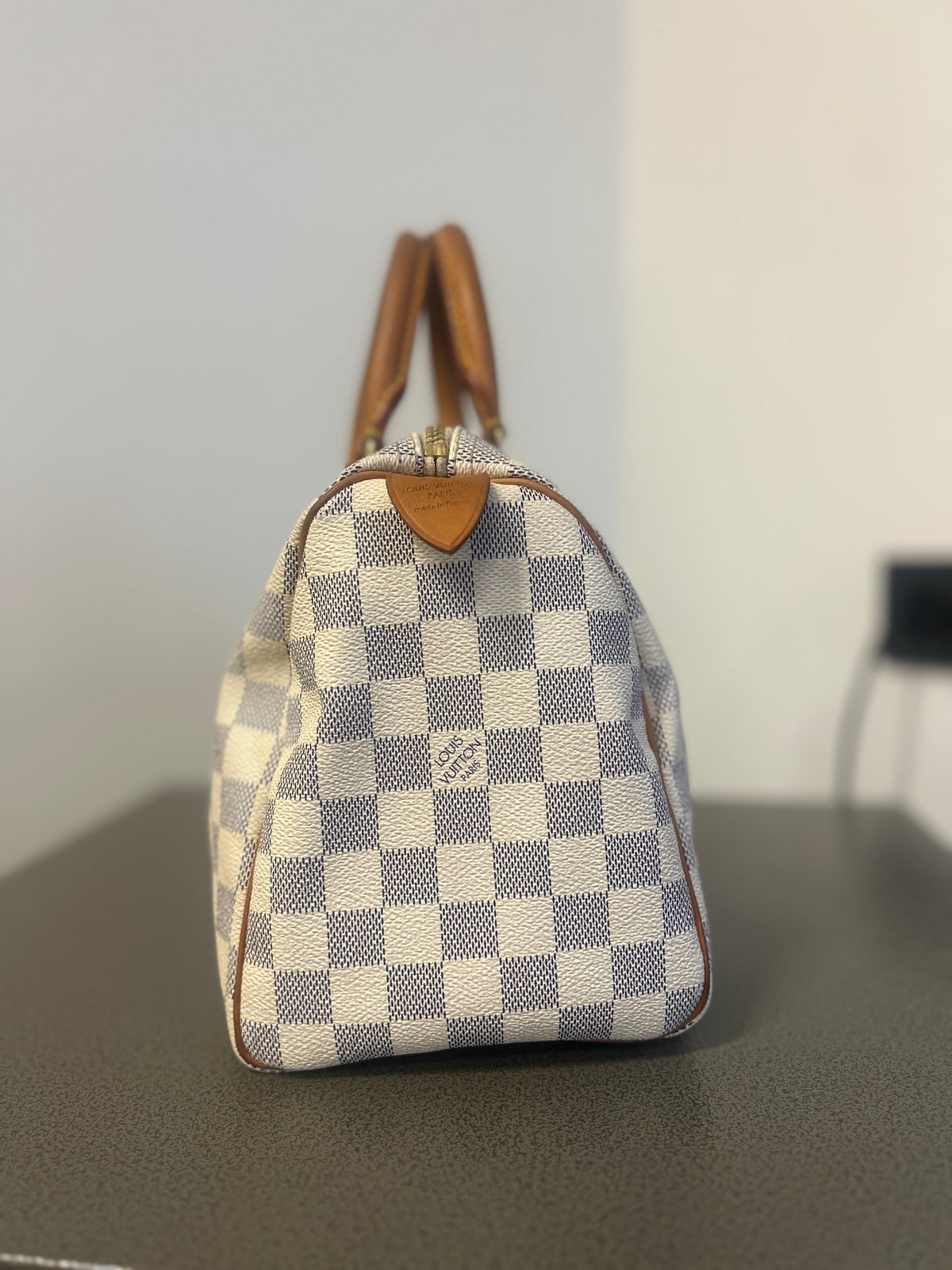 Louis Vuitton Speedy 25 Damier Azur Canvas Handbag  Pre-Owned