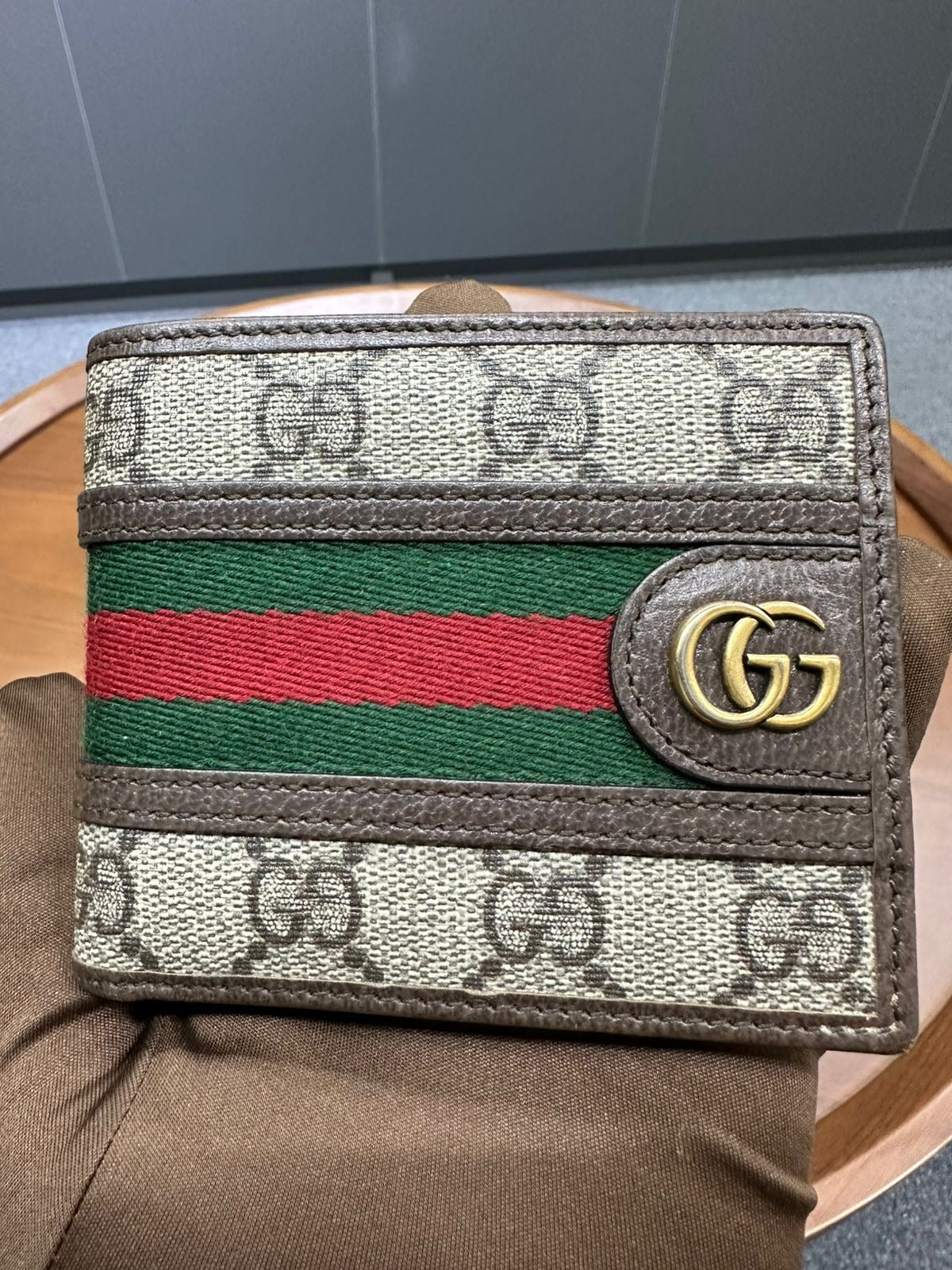 Gucci GG Supreme Web Stripe Card Holder