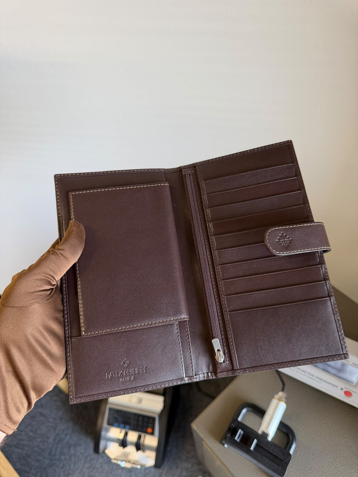 Patek Philippe Brown Leather Travel Wallet