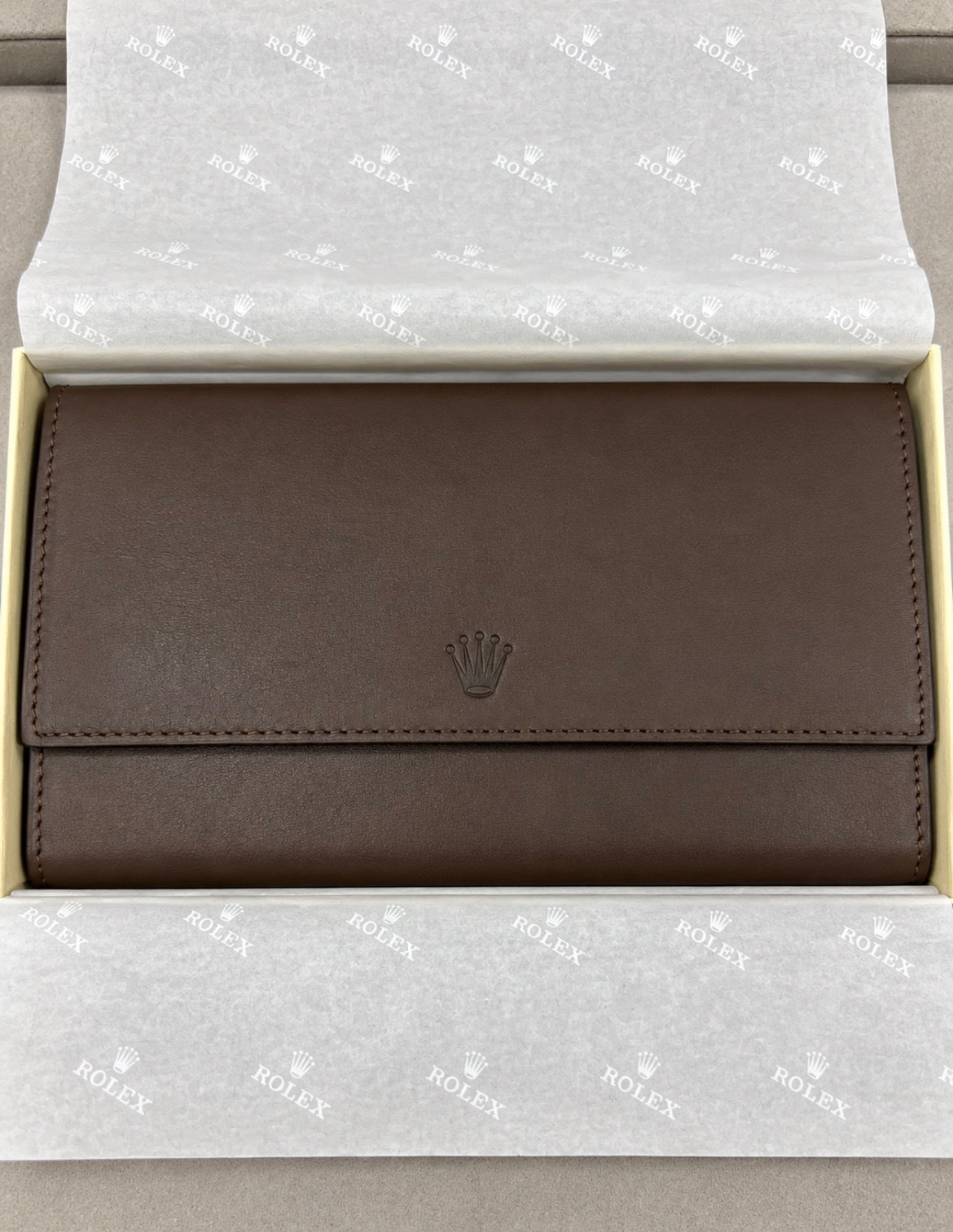 Rolex Brown Leather 3-Watch Travel Pouch – Brand New with Box