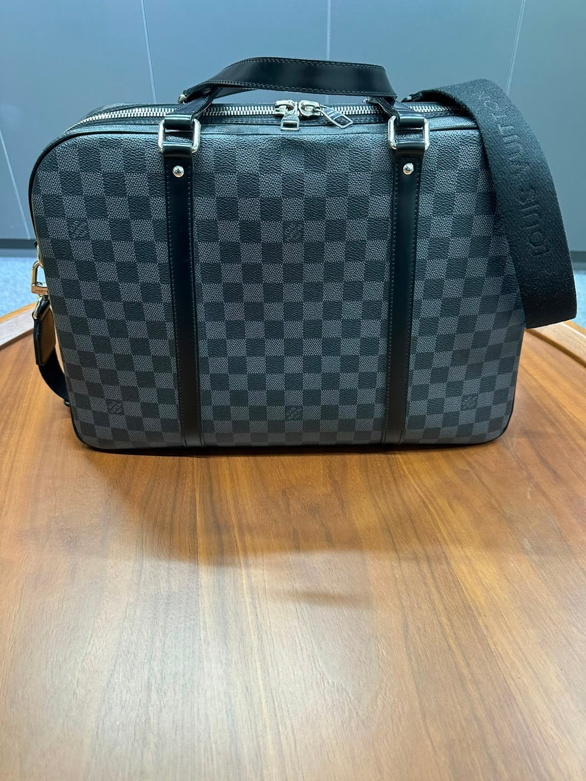 Louis Vuitton Porte Documents Voyage PM Black Damier Graphite Coated Canvas