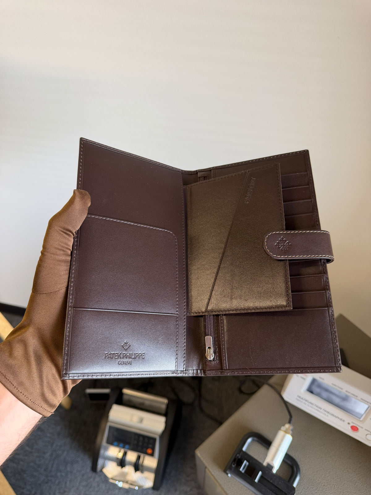 Patek Philippe Brown Leather Travel Wallet
