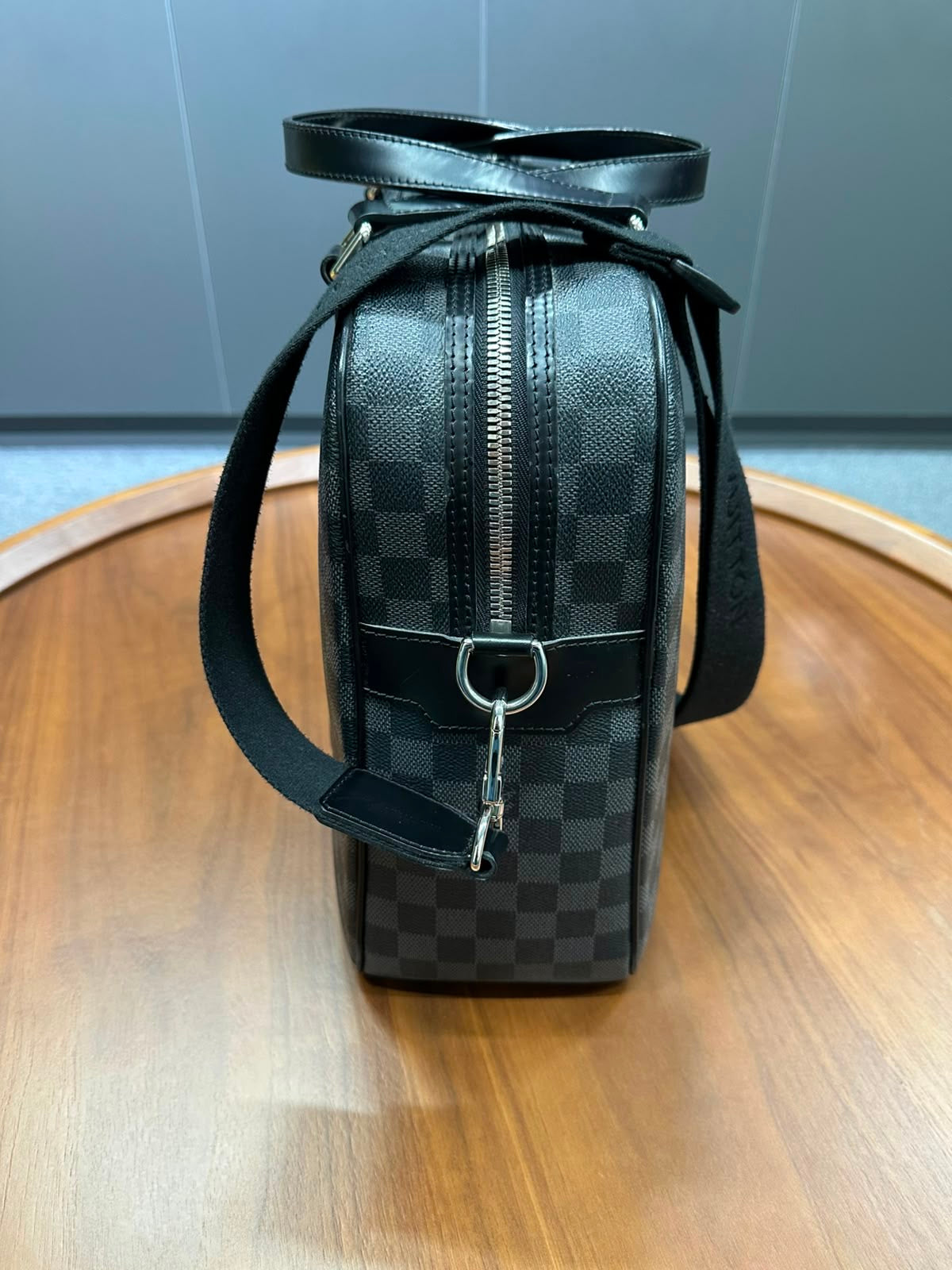 Louis Vuitton Porte Documents Voyage PM Black Damier Graphite Coated Canvas