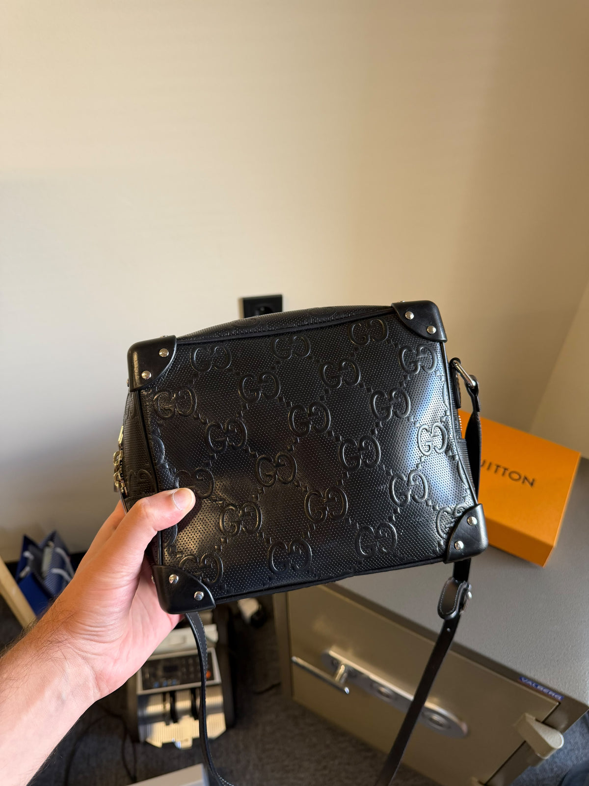 Gucci Black GG Crossbody Bag