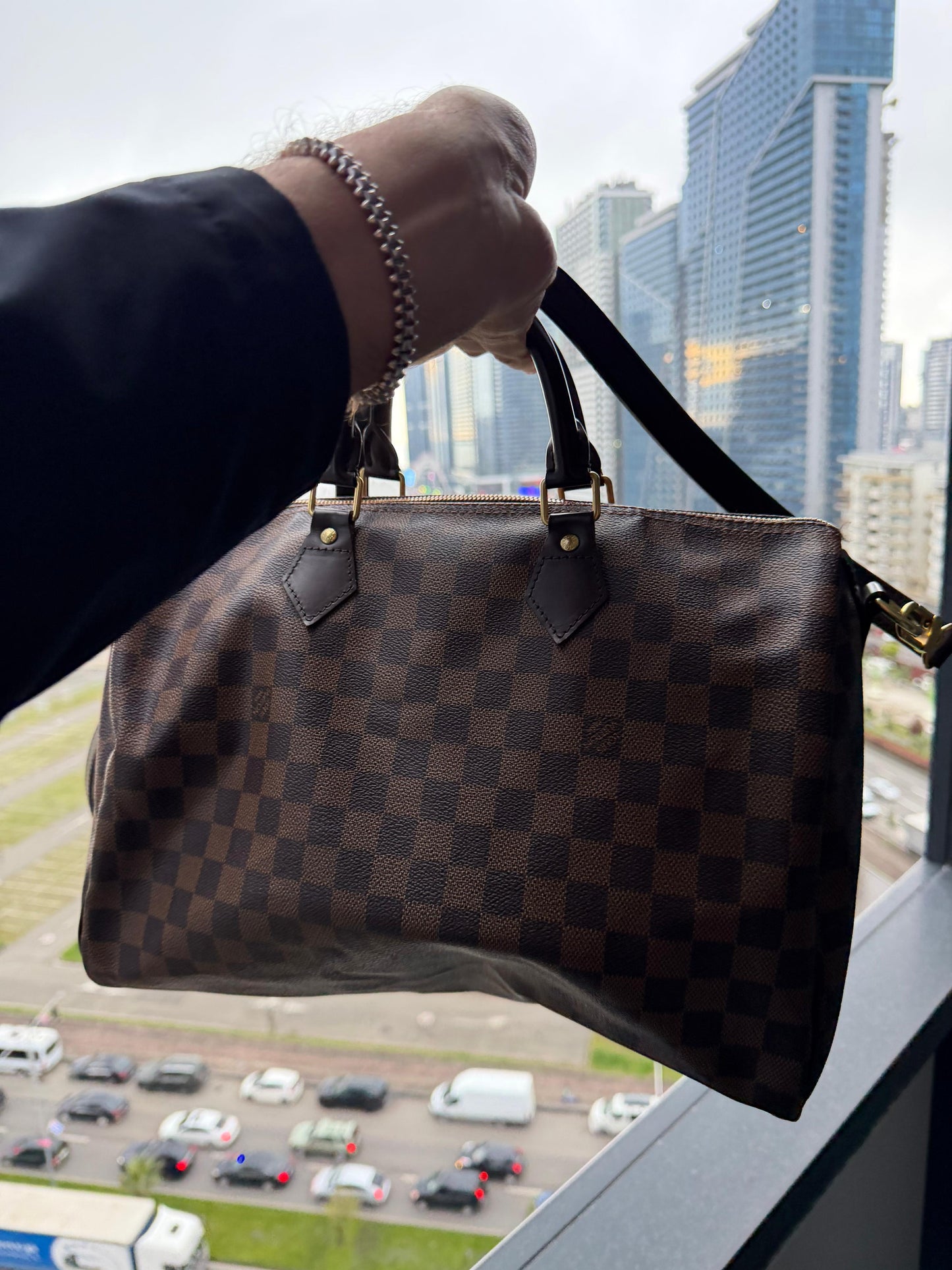 Louis Vuitton Speedy 35 Bandouliere Damier Ebene