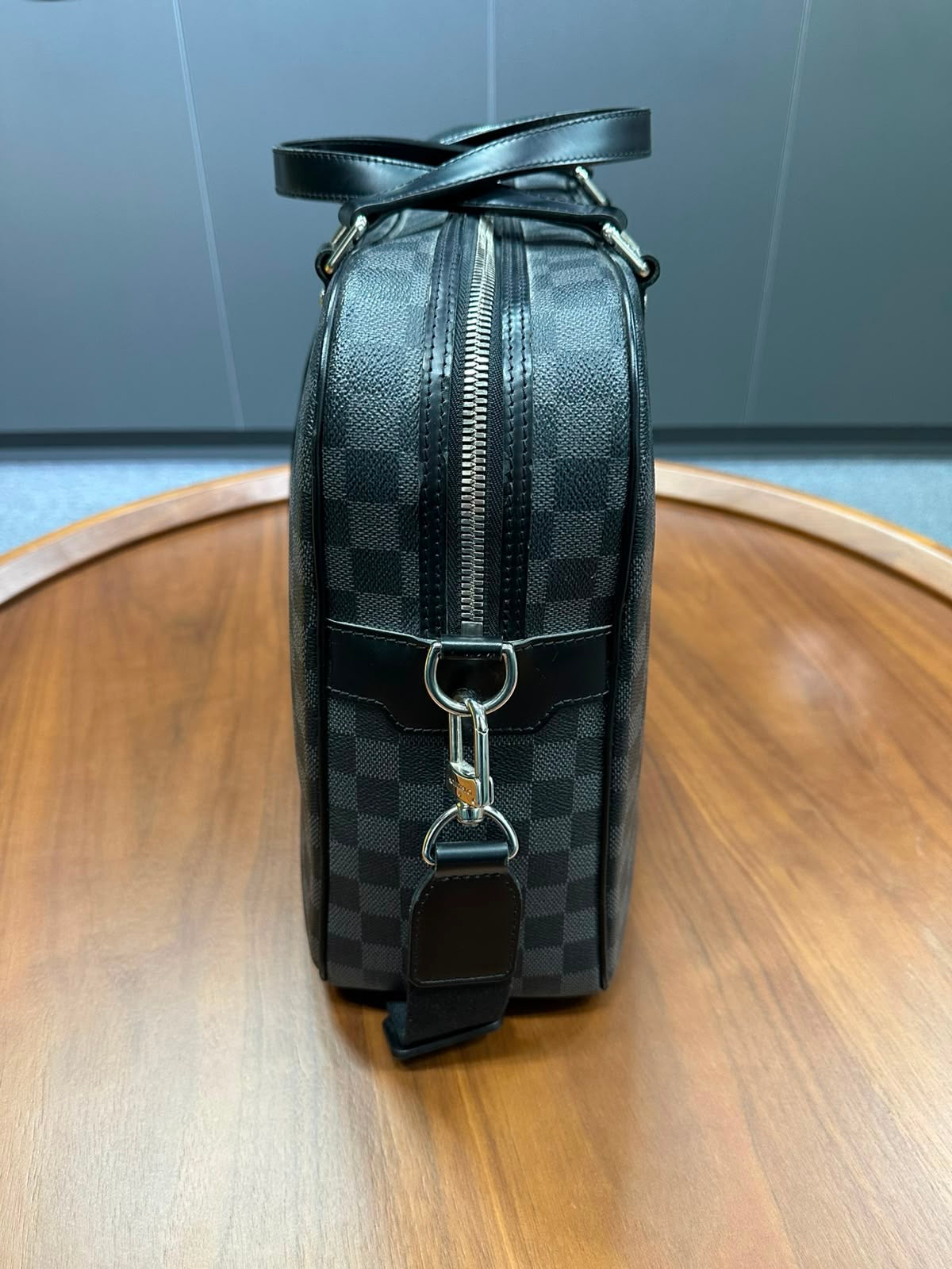 Louis Vuitton Porte Documents Voyage PM Black Damier Graphite Coated Canvas