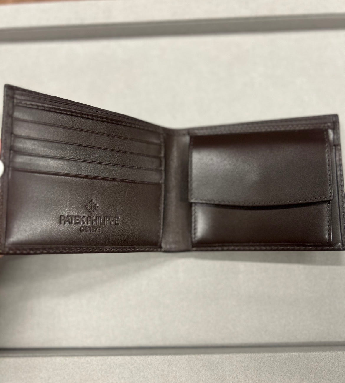 Patek Philippe Brown Leather Bifold Wallet — Brand New with Box