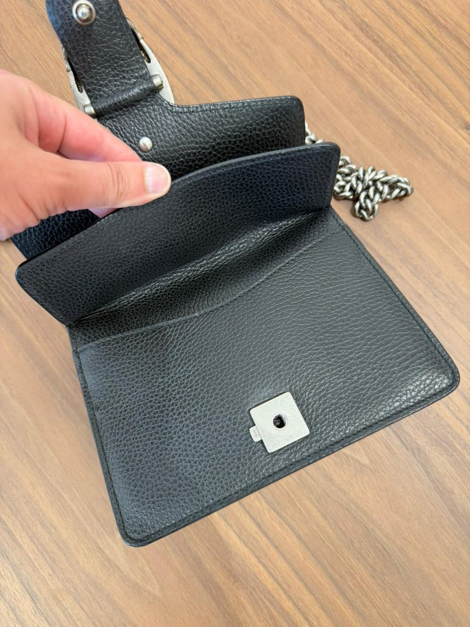 Gucci Mini Dionysus Shoulder Bag in Black Leather