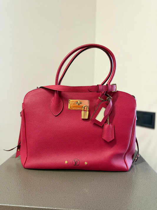 Louis Vuitton Red Leather Satchel Bag