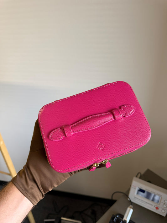 Patek Philippe Fuchsia Pink Leather Travel Jewelry Box