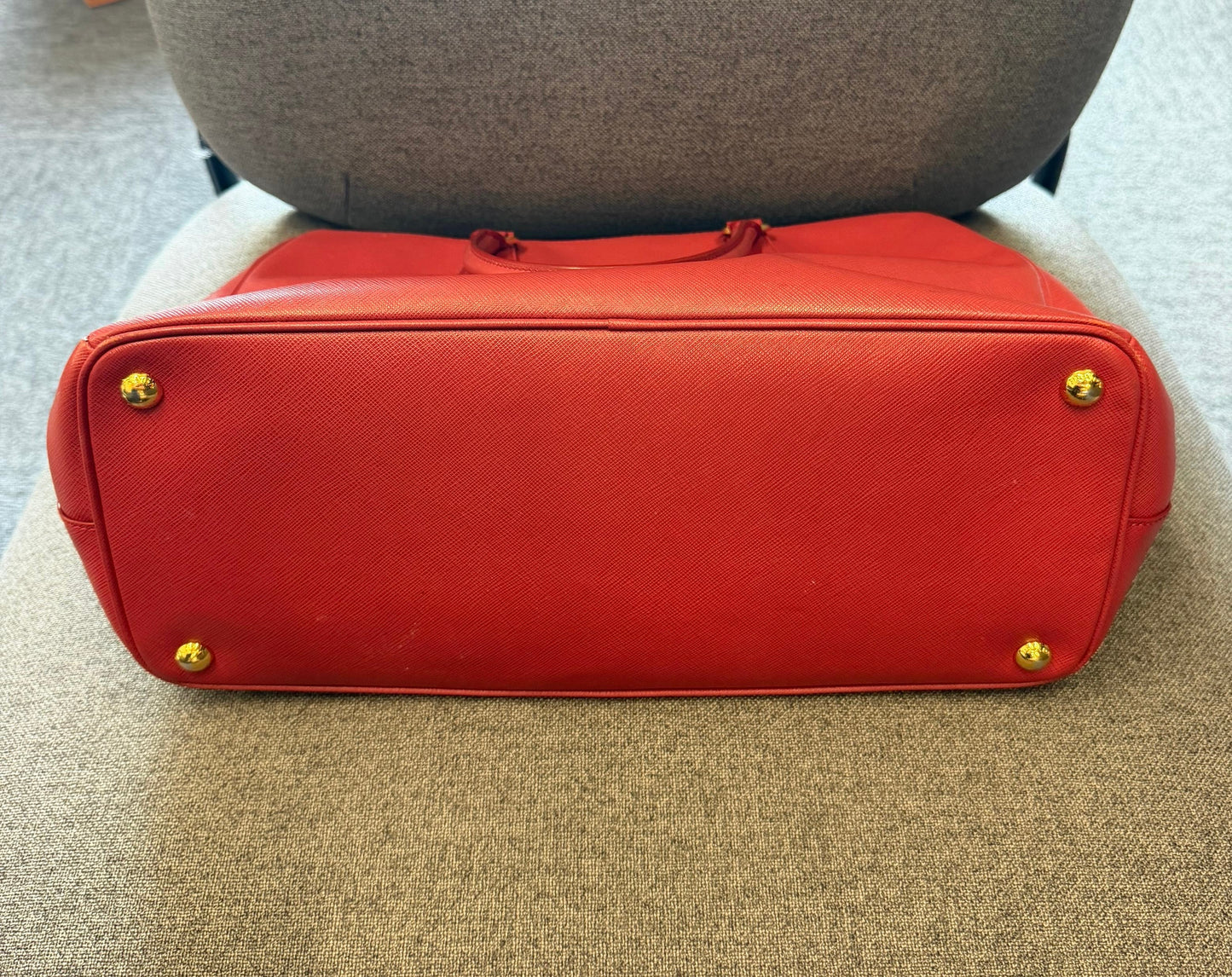 Prada Red Saffiano Leather Galleria Tote Bag