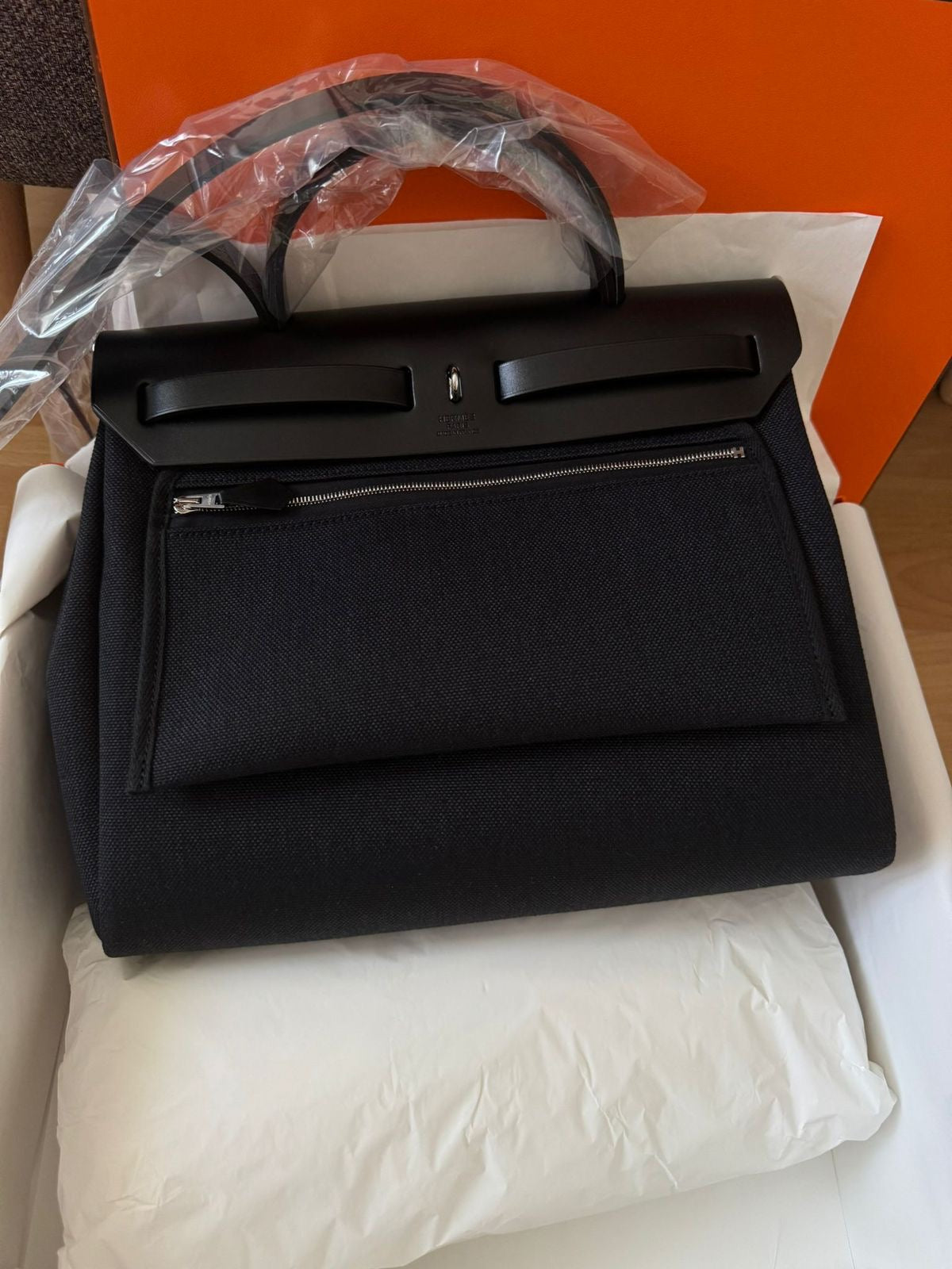 Hermès Herbag Zip 31 Navy Blue Stamp K 2026 Comes In Full Set With Store Receipt