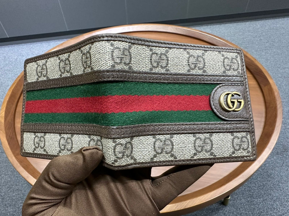 Gucci GG Supreme Web Stripe Card Holder