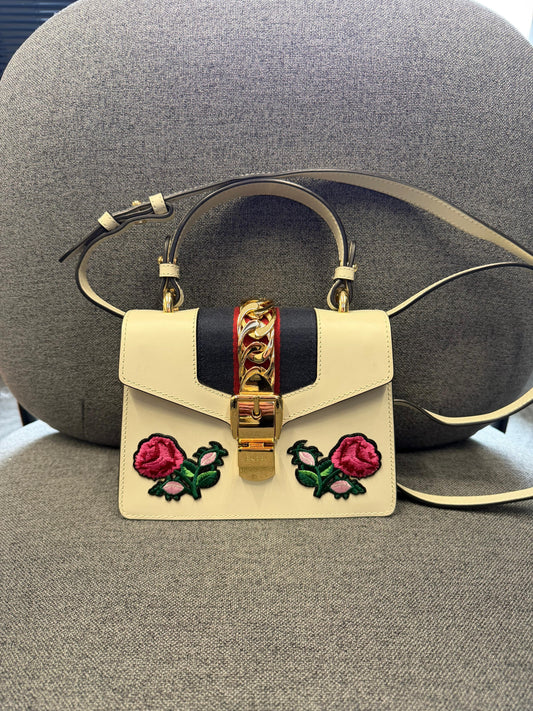 Gucci Sylvie Embroidered Mini Bag – Like New
