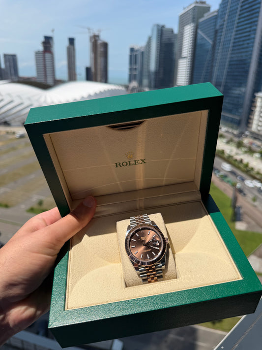 Rolex 41mm Datejust Steel/Rose Gold Automatic 2024 Full Set Used Chocolate Dial 126331 (Batumi)