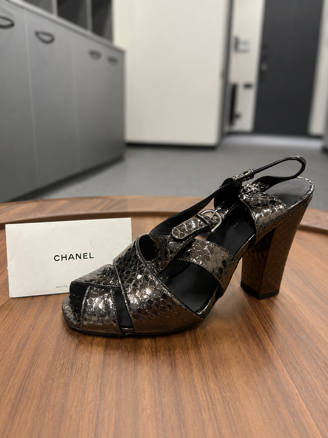 Chanel Python Leather Slingback Sandals – EU 39