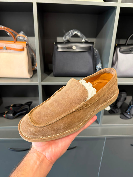 Bottega Veneta Men’s Suede Loafers In Brown. Size Eu 45