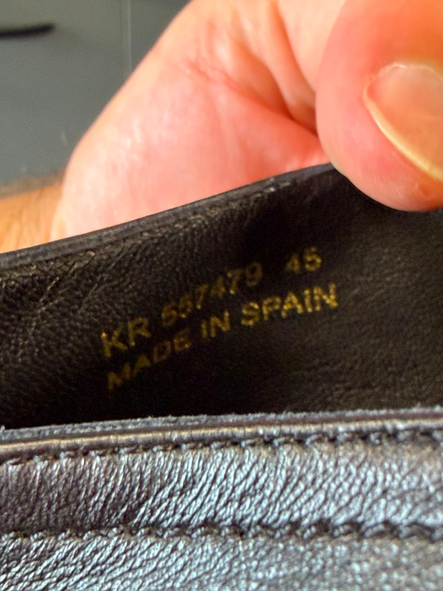 Saint Laurent Black Leather Espadrilles. Size Eu 45