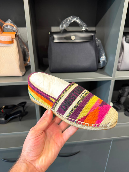 Christian Dior Granville Multicolor Patchwork Espadrilles. Size Eu 39