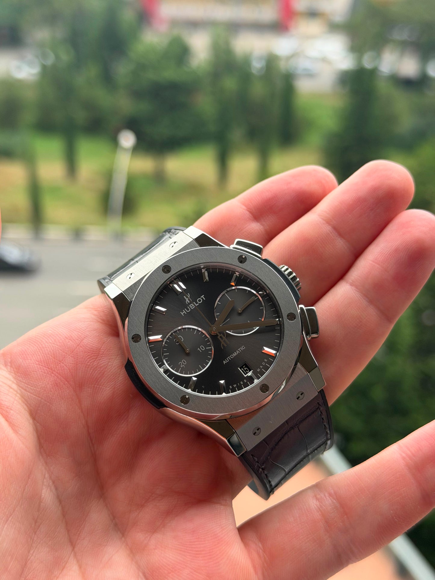Hublot Classic Fusion Chronograph Racing Grey Titanium 45mm – Ref. 521.NX.7071.LR - With Papers