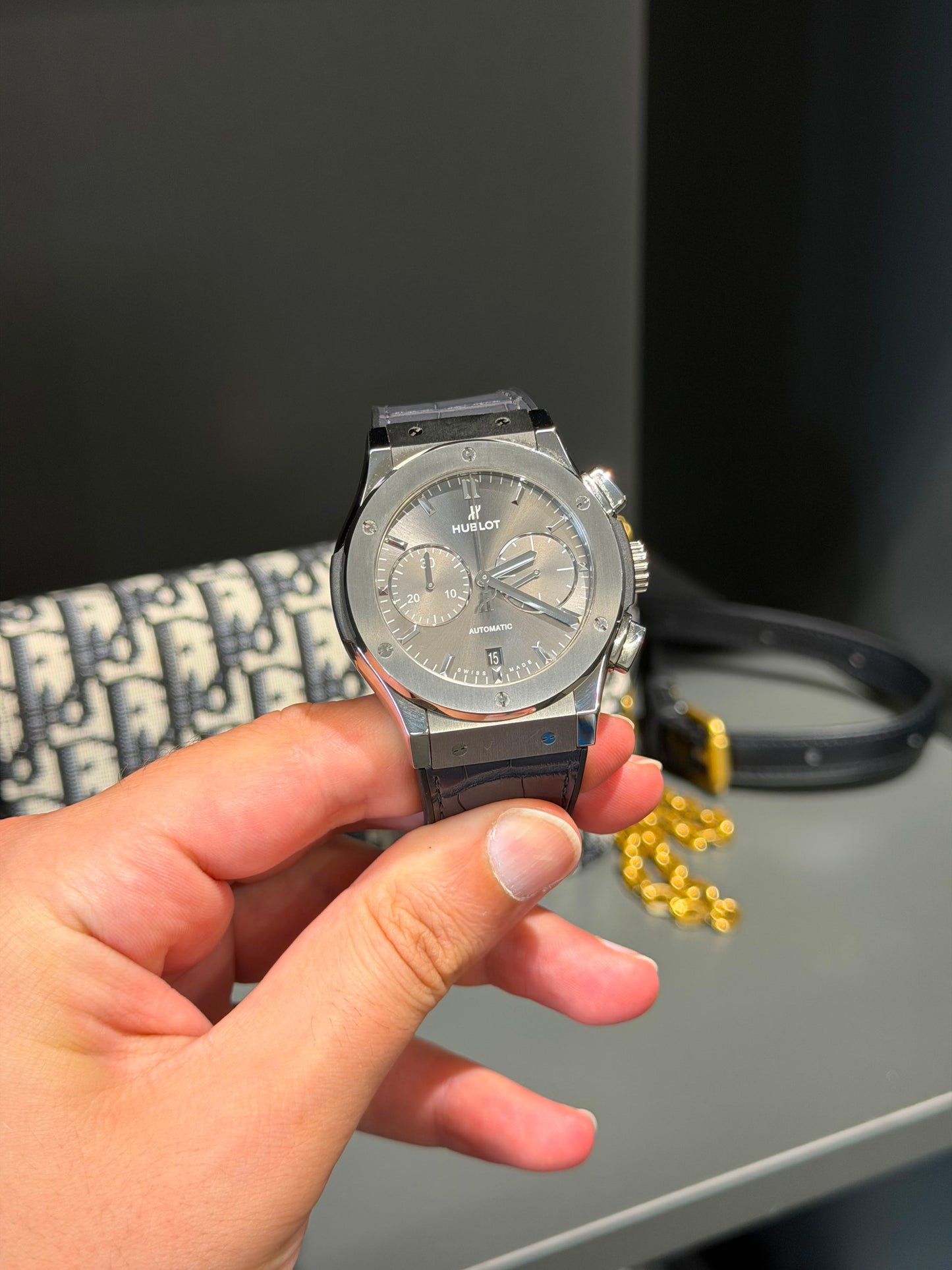 Hublot Classic Fusion Chronograph Racing Grey Titanium 45mm – Ref. 521.NX.7071.LR - With Papers