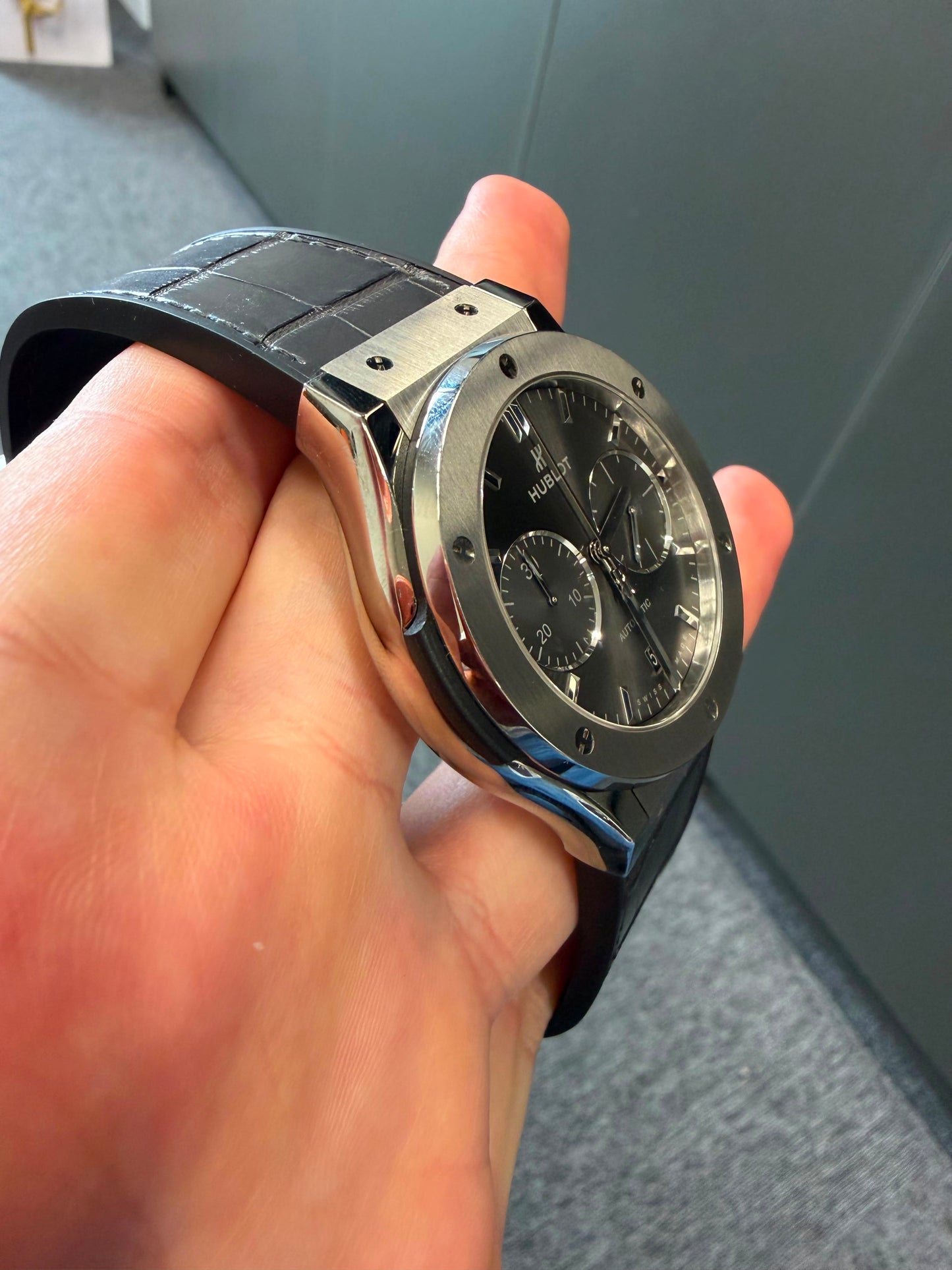 Hublot Classic Fusion Chronograph Racing Grey Titanium 45mm – Ref. 521.NX.7071.LR - With Papers