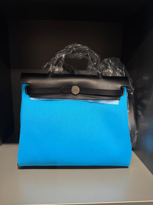Hermès Herbag Zip 31 Blue Canvas