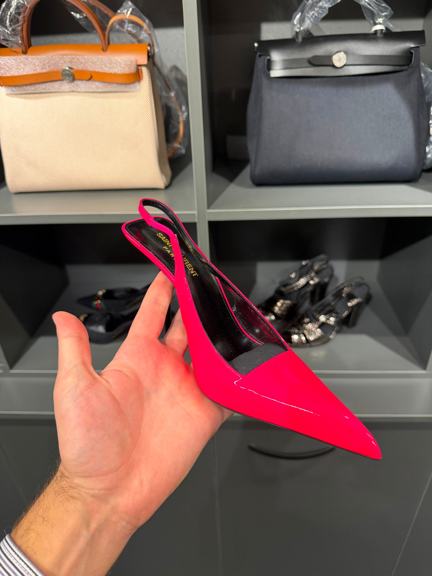 Saint Laurent  Leather Slingback Pumps – Pink, EU 39