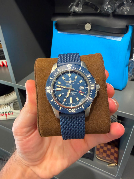 Breitling Superocean 44mm Special Steel Automatic Men’s Used Polished Full Set With Box and Papers 2019 Year Blue Dial Reference Number: Y1739316/C959
