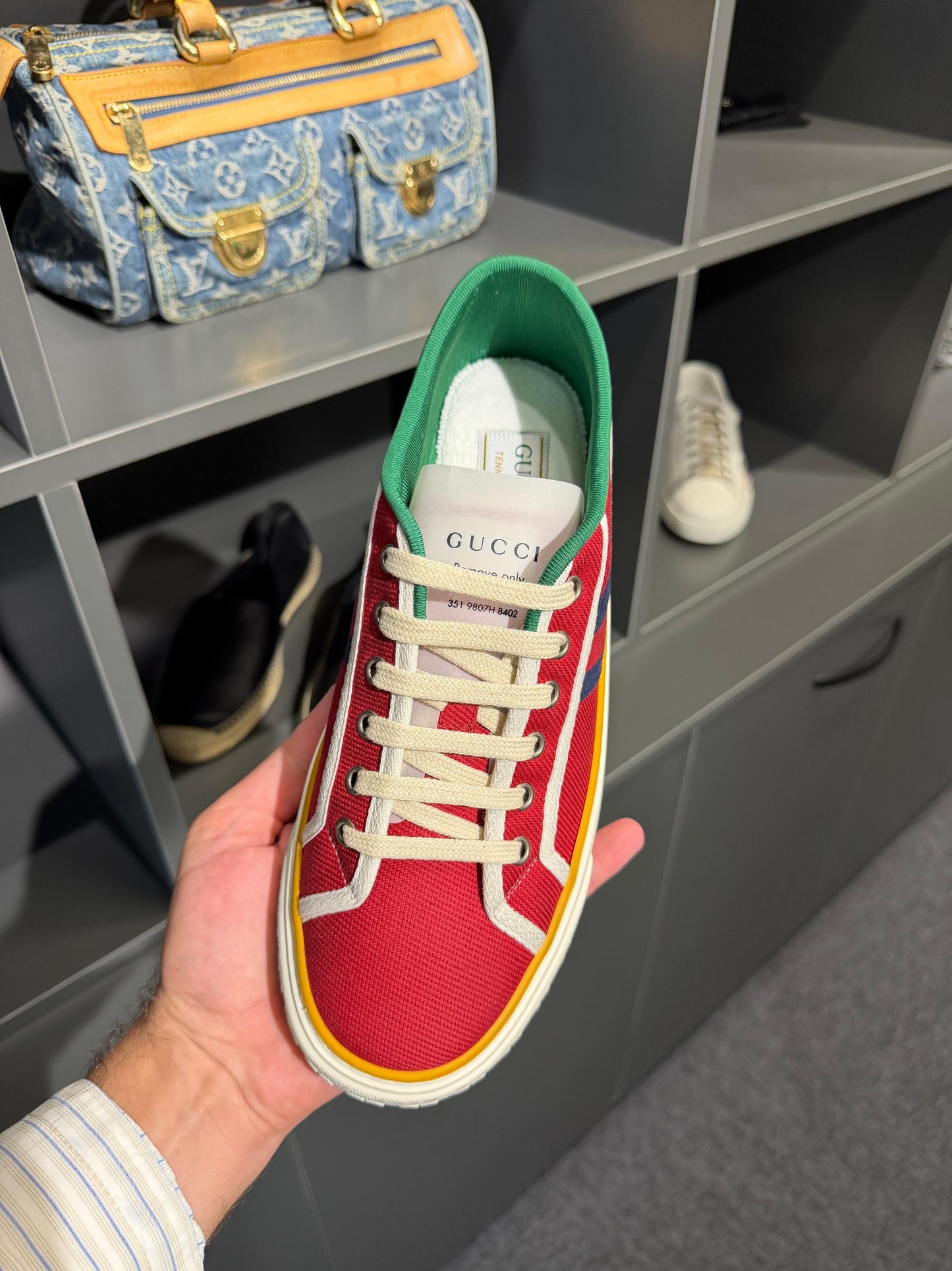 Gucci Tennis 1977 Red Canvas Sneakers. Size Eu 41,5
