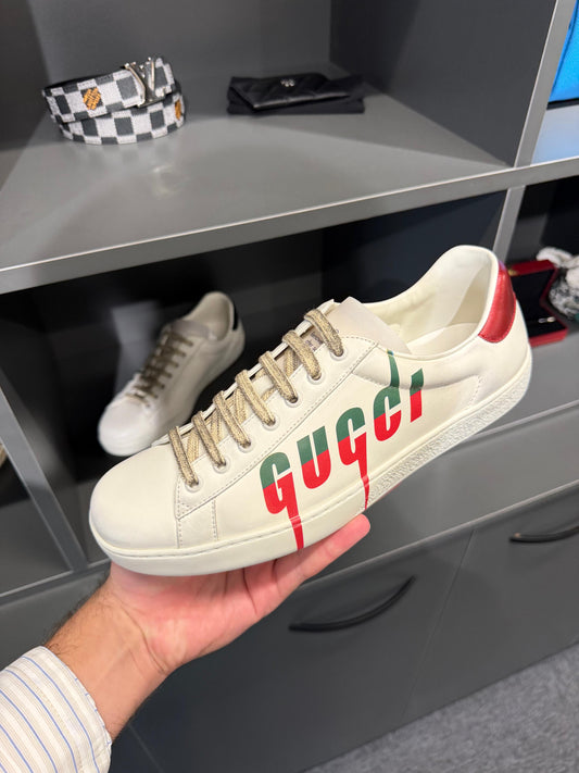 Gucci Ace Logo Leather Sneakers – EU 42