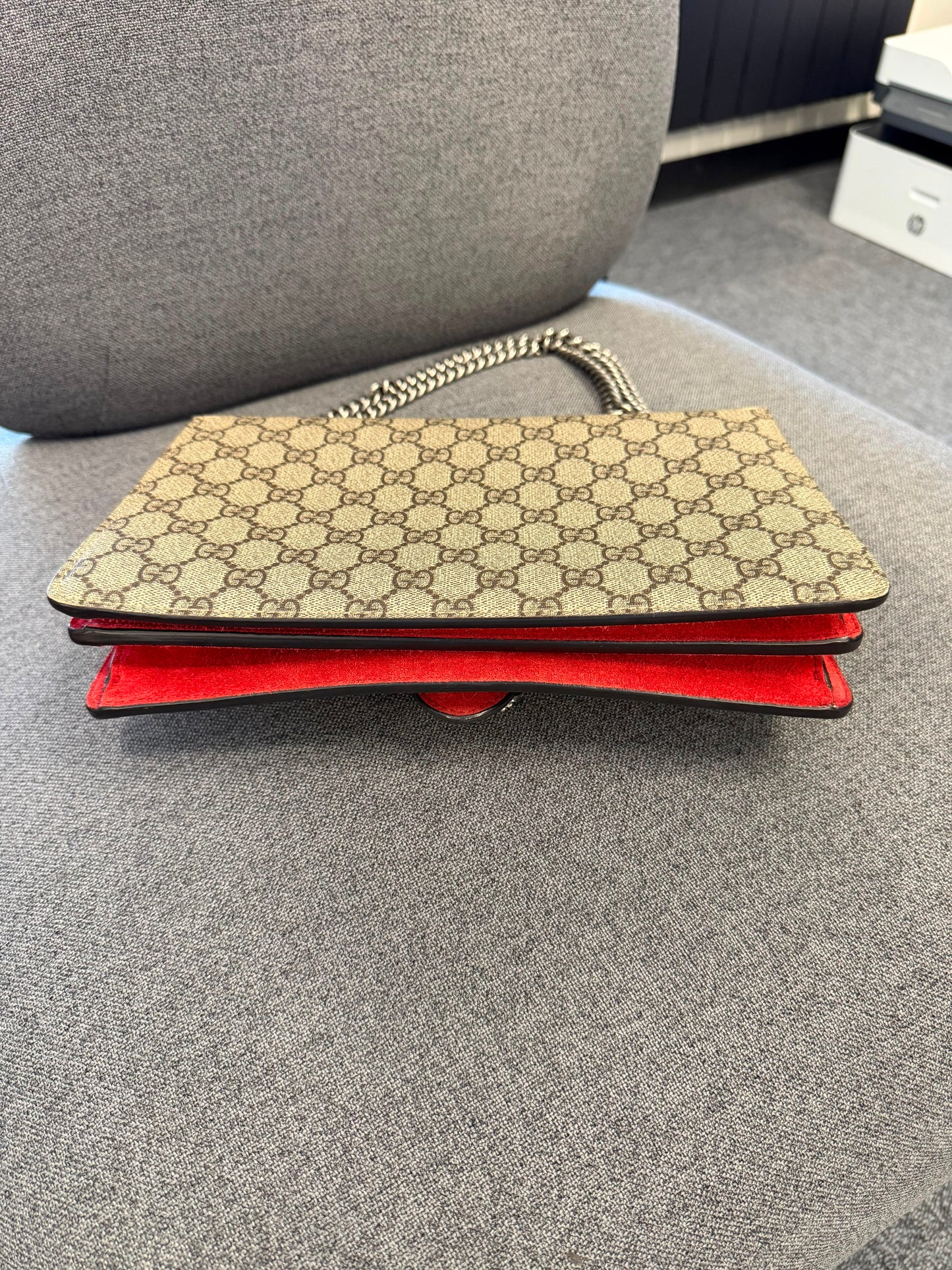 GUCCI Dionysus Shoulder Bag GG Supreme Beige Women's