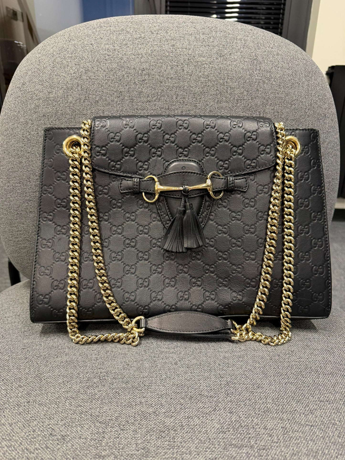 Gucci Emily Micro Guccissima Chain Shoulder Bag