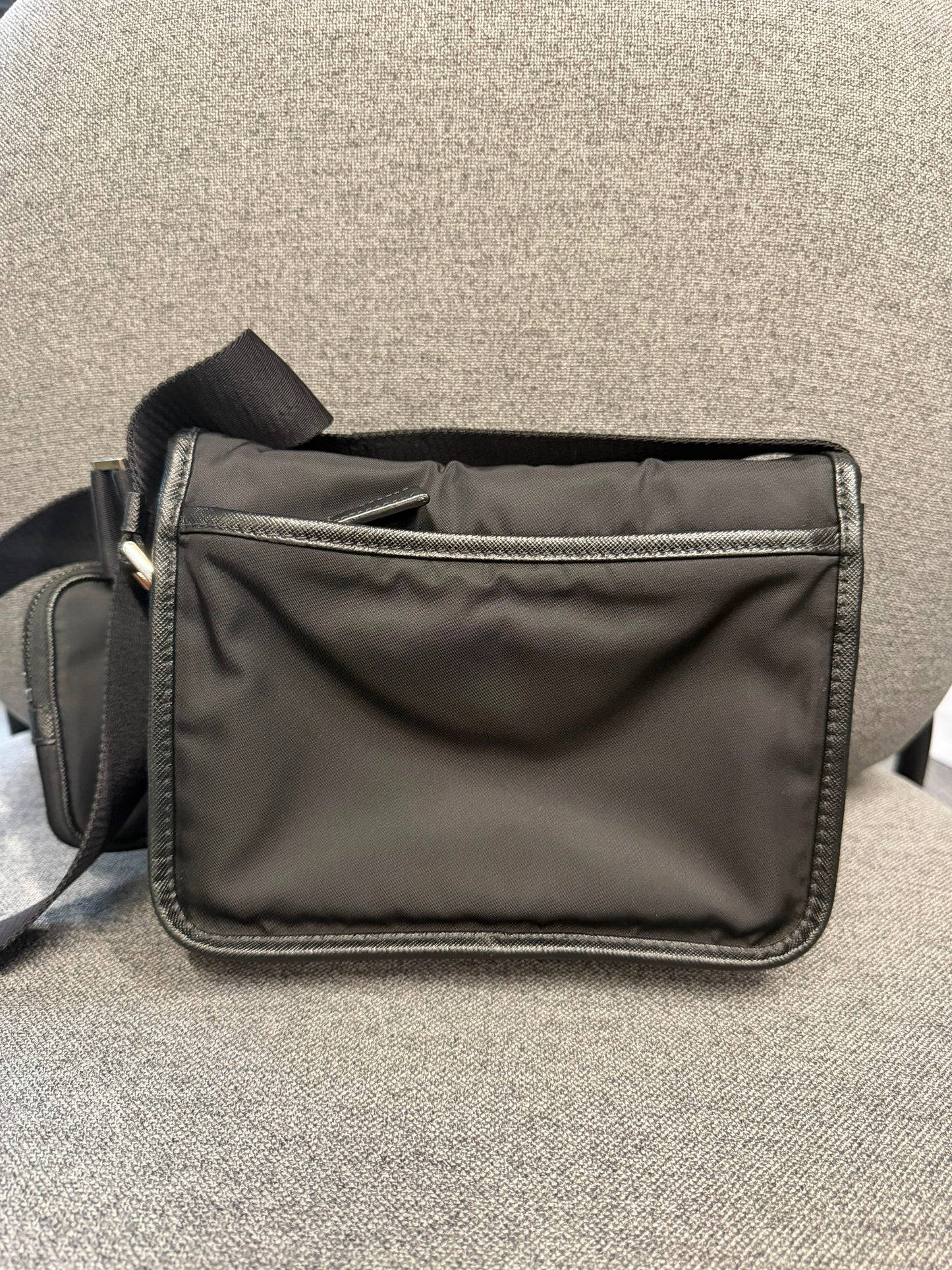 Prada Re-Nylon Black Crossbody Bag with Detachable Pouch